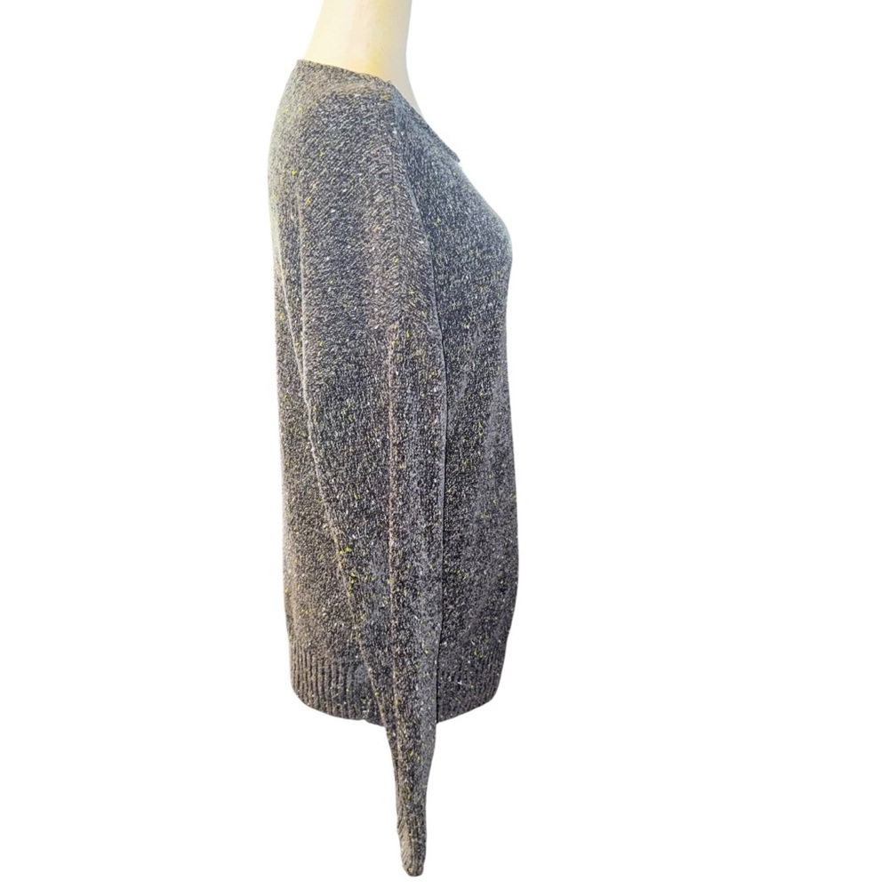 PRANA Cypris Speckled Marled Knit Sweater Gray Chenille Boatneck Tunic Size L - Picture 8 of 15